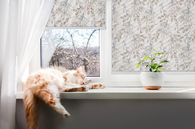 Tenda a rullo interna oscurante con fantasia a fiori bianchi