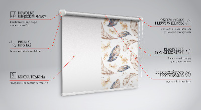 Tenda a rullo oscurante per porta finestra con fantasia a foglie