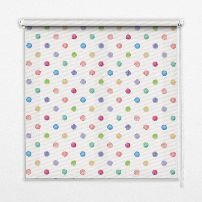 Tenda a rullo interna oscurante con fantasia a puntini colorati