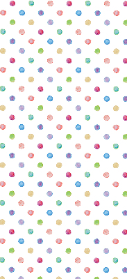 Tenda a rullo interna oscurante con fantasia a puntini colorati