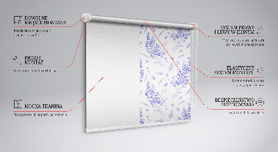 Tenda a rullo oscurante con fantasia di piante viola