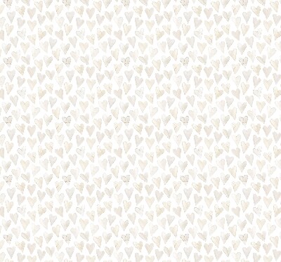 Tenda a rullo interna oscurante con fantasia a cuori beige