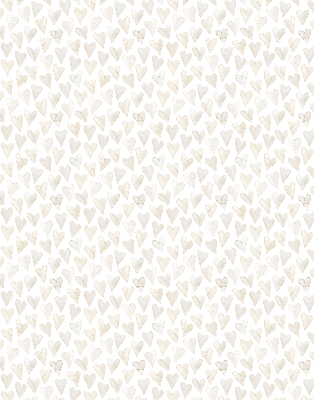Tenda a rullo interna oscurante con fantasia a cuori beige