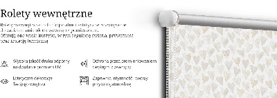 Tenda a rullo interna oscurante con fantasia a cuori beige