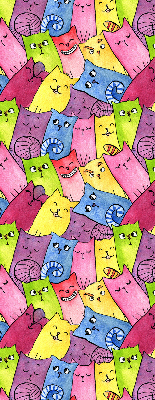 Tenda a rullo interna oscurante con fantasia di gatti colorati