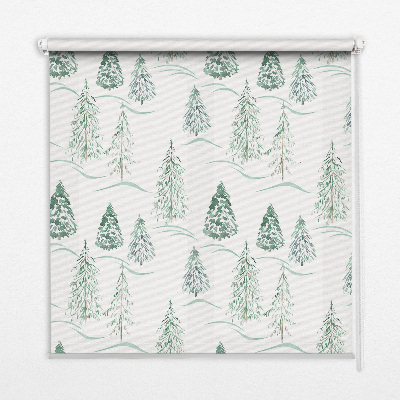 Tenda a rullo interna oscurante con fantasia alberi
