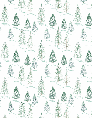 Tenda a rullo interna oscurante con fantasia alberi