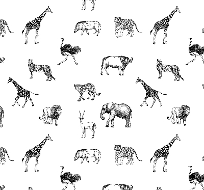 Tenda a rullo oscurante per finestra con stampa a tema animali