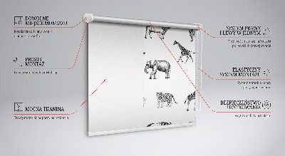 Tenda a rullo oscurante per finestra con stampa a tema animali