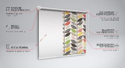 Tenda a rullo oscurante per finestra con fantasia di foglie colorate