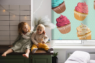 Tenda a rullo interna oscurante modello cupcakes