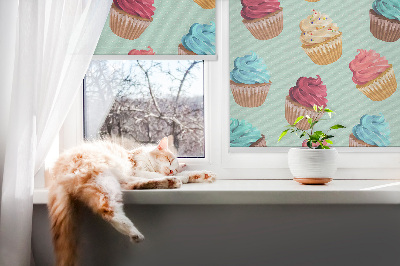 Tenda a rullo interna oscurante modello cupcakes