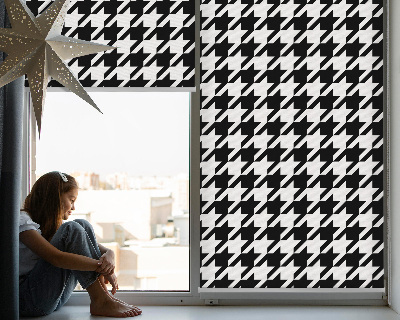 Tenda a rullo interna oscurante con motivo geometrico