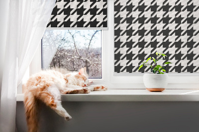 Tenda a rullo interna oscurante con motivo geometrico