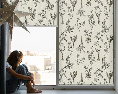 Tenda a rullo oscurante per finestra con fantasia a fiori disegnati