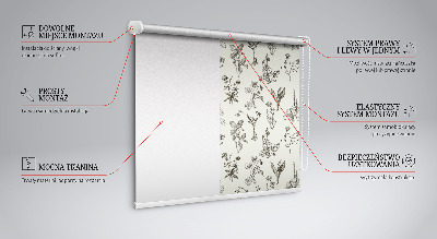 Tenda a rullo oscurante per finestra con fantasia a fiori disegnati