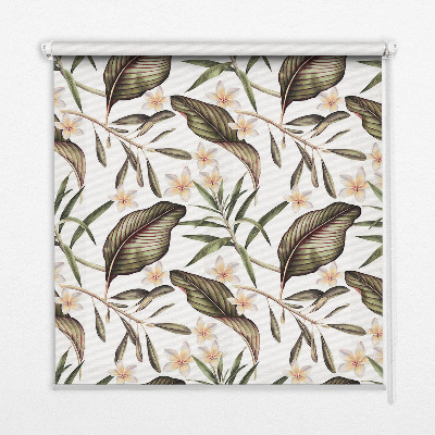 Tenda a rullo interna oscurante con fantasia di fiori con stelo