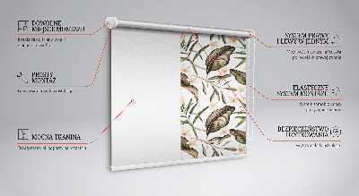 Tenda a rullo interna oscurante con fantasia di fiori con stelo