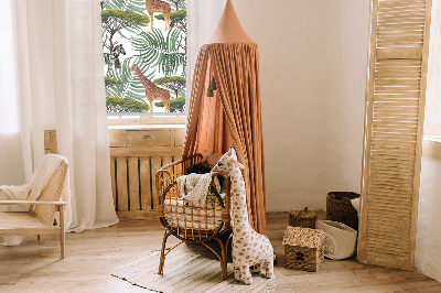 Tenda a rullo oscurante per finestra con motivo di animali e alberi