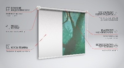 Tenda a rullo oscurante per porta finestra con motivo alberi