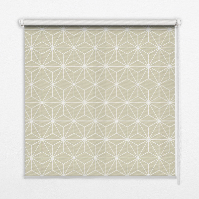 Tenda a rullo oscurante con motivo a pois bianchi su fondo colorato