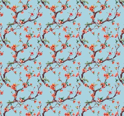 Tenda a rullo oscurante in tessuto con stampa di boccioli di fiori degli alberi