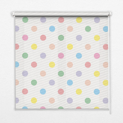 Tenda a rullo interna oscurante con fantasia a puntini colorati