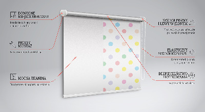 Tenda a rullo interna oscurante con fantasia a puntini colorati