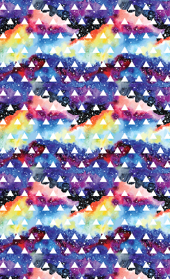 Tenda a rullo oscurante in tessuto con fantasia di triangoli bianchi su sfondo colorato
