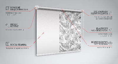 Tenda a rullo oscurante per finestra con motivo floreale disegnato