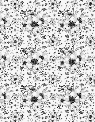 Tenda a rullo interna oscurante con motivo a fiori disegnati