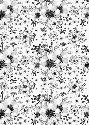 Tenda a rullo interna oscurante con motivo a fiori disegnati