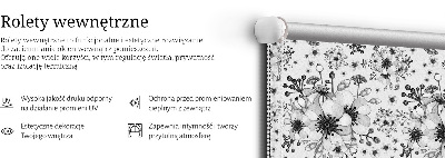 Tenda a rullo interna oscurante con motivo a fiori disegnati