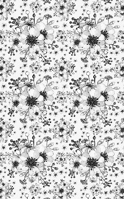 Tenda a rullo interna oscurante con motivo a fiori disegnati