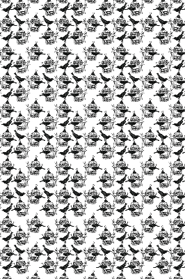 Tenda a rullo interna oscurante con fantasia corvi neri