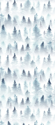 Tenda a rullo oscurante per porta finestra con stampa di una foresta nella nebbia
