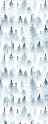 Tenda a rullo oscurante per porta finestra con stampa di una foresta nella nebbia