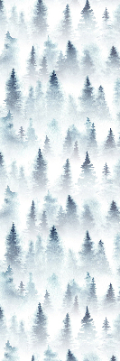 Tenda a rullo oscurante per porta finestra con stampa di una foresta nella nebbia
