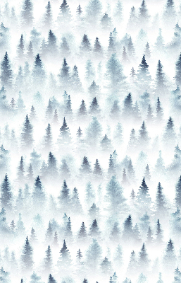 Tenda a rullo oscurante per porta finestra con stampa di una foresta nella nebbia