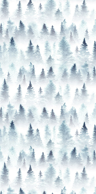 Tenda a rullo oscurante per porta finestra con stampa di una foresta nella nebbia