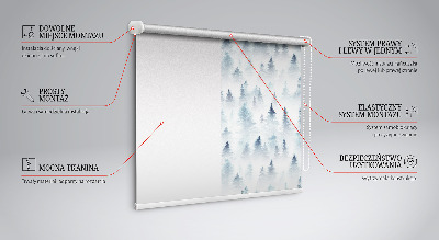 Tenda a rullo oscurante per porta finestra con stampa di una foresta nella nebbia