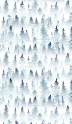 Tenda a rullo oscurante per porta finestra con stampa di una foresta nella nebbia