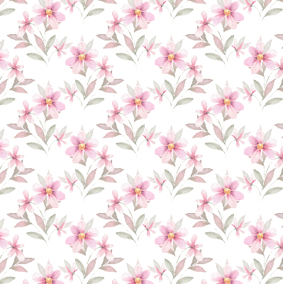 Tenda a rullo interna oscurante con fantasia di fiori rosa
