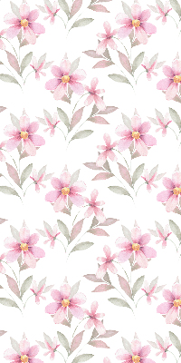 Tenda a rullo interna oscurante con fantasia di fiori rosa