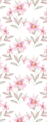 Tenda a rullo interna oscurante con fantasia di fiori rosa