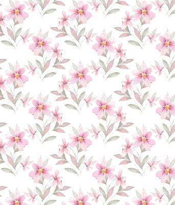 Tenda a rullo interna oscurante con fantasia di fiori rosa
