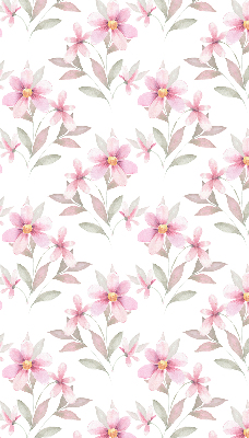Tenda a rullo interna oscurante con fantasia di fiori rosa