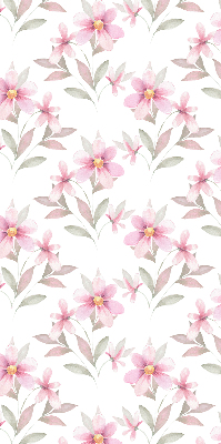 Tenda a rullo interna oscurante con fantasia di fiori rosa