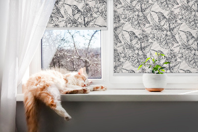 Tenda a rullo oscurante per finestra con design a fiori stampati