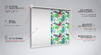 Tenda a rullo oscurante in tessuto con fantasia pappagalli